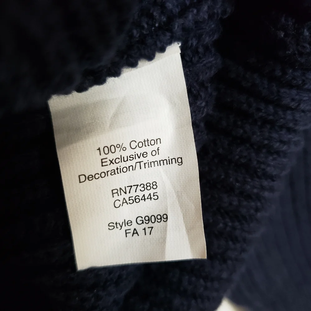 J.CREW Navy Longsleeve Ribbed Knit Sweater Faux Suede Patch Shoulders
